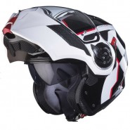 CASCO ABATIBLE CABERG DUKE EVO MOVE BLACK/WHITE/RED E06