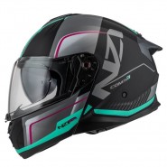 CASC ABATIBLE NZI COMBI 3 DUO ORBE BLACK&ANTHRACITE&TURQUOISE UN/ECE R.22.06