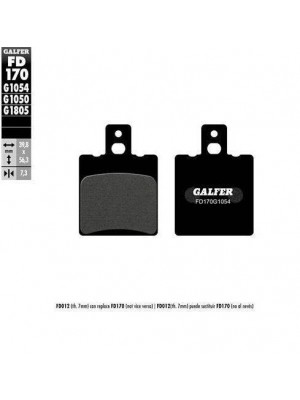 FD170G1054 PASTILLAS DE FRENO MOTO GALFER (SEMI METAL BRAKE PADS)