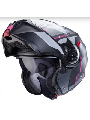 CASCO ABATIBLE CABERG DUKE EVO MOVE MATT GUN MATETAL/BLACK/FUCHSIA E06