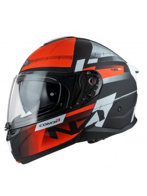 CASCO ABATIBLE NZI COMBI 3 DUO METRIC BLACK&RED&WHITE UN/ECE R.22.06