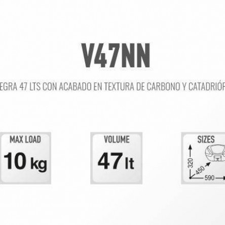 MALETA GIVI NEGRA 47 LTS AMB acabat en TEXTURA DE CARBONI I catadrióptrics VERMELL