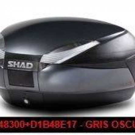 MALETA SHAD SH48 GRIS FOSC/NEGRE (+TAPA CARBONI)