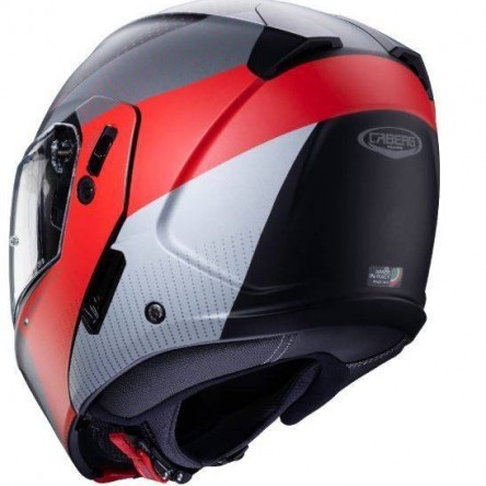 CASCO ABATIBLE CABERG HORUS E6 MATT NEGRO / ROJO / ANTRACITA / PLATA
