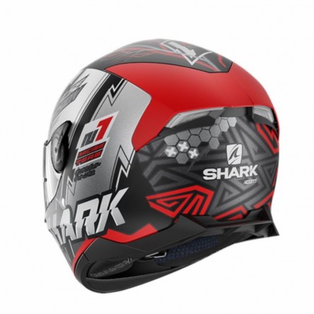 CASCO INTEGRAL SHARK SKWAL 2 NOXXYS Mat Black Red Silver
