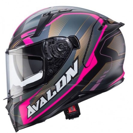 CASCO INTEGRAL CABERG AVALON X OPTIC MATT BLACK/GREY/FUCHSIA 22.06