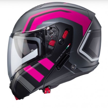 CASC ABATIBLE CABERG HORUS X ROAD MATT GUN METAL/BLACK/FUCHSIA ECE 22.06