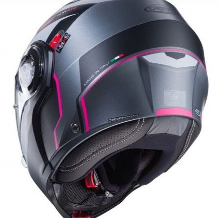 CASCO ABATIBLE CABERG DUKE EVO MOVE MATT GUN MATETAL/BLACK/FUCHSIA E06