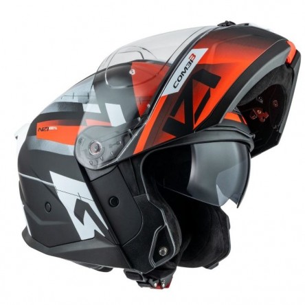 CASC ABATIBLE NZI COMBI 3 DUO METRIC BLACK&RED&WHITE UN/ECE R.22.06