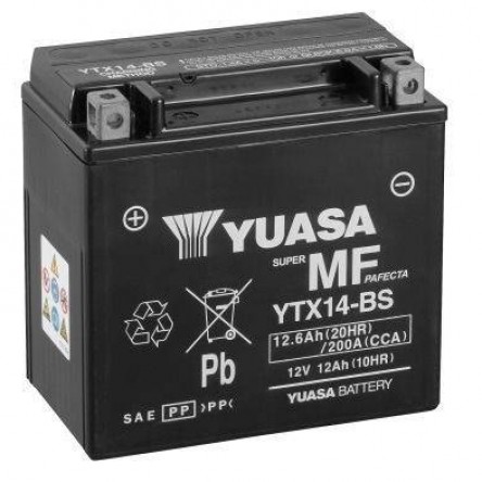 BATERIA YUASA YTX14-BS 12V 12.6Ah 200A