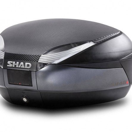 MALETA SHAD SH48 GRIS FOSC/NEGRE (RESPATLLER+TAPA CARBONI)