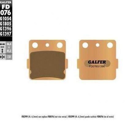 FD076G1396 PASTILLES DE FRE MOTO GALFER (SINTER OFF-ROAD BRAKE PADS)