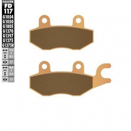 FD117G1370 PASTILLES DE FRE MOTO GALFER (SINTER STREET BRAKE PADS)