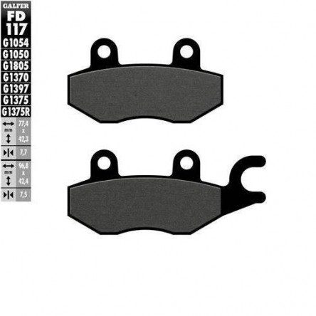 FD117G1054 PASTILLES DE FRE MOTO GALFER (SEMI METAL BRAKE PADS)