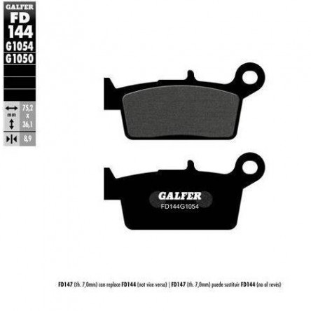 FD144G1054 PASTILLES DE FRE MOTO GALFER (SEMI METAL BRAKE PADS)