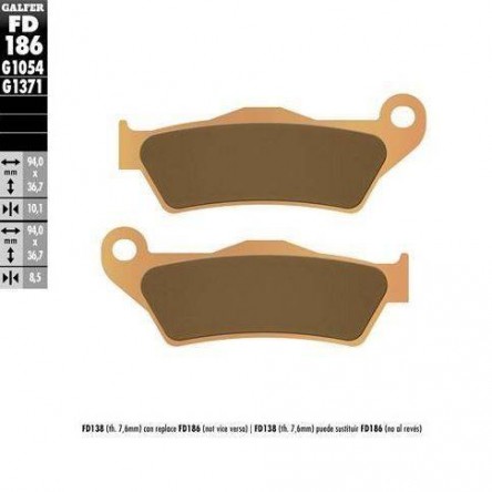 FD186G1371 PASTILLES DE FRE MOTO GALFER (SINTER STREET BRAKE PADS)