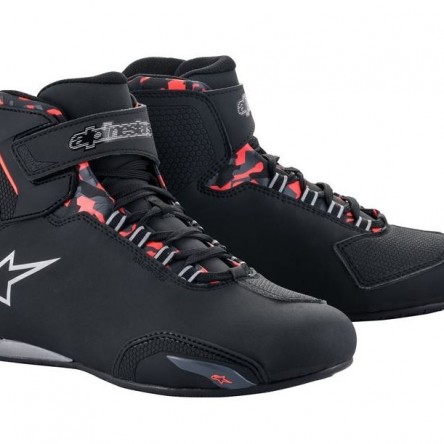 BOTES ALPINESTARS SEKTOR WATERPROOF BLACK DARK GRAY RED FLUOR