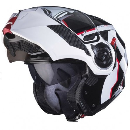 CASCO ABATIBLE CABERG DUKE EVO MOVE BLACK/WHITE/RED E06
