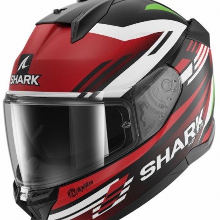 CASCO INTEGRAL SHARK D-SKWAL 3 FIRSTLAP Mat Black Red Green